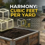 Inographic showing the conversion of 27 cubic fee to t 1 cubic yard