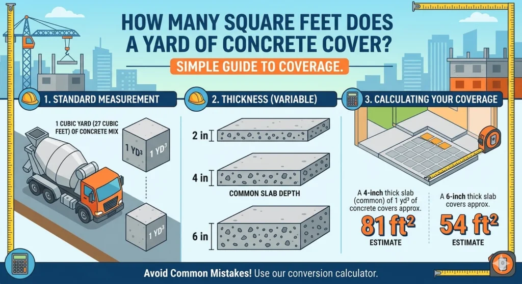 How Many Square Feet Does a Yard of Concrete Cover