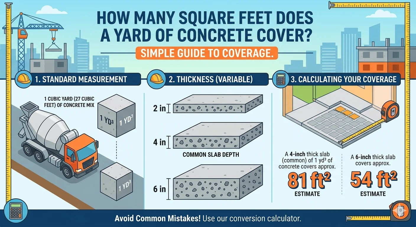 How Many Square Feet Does a Yard of Concrete Cover