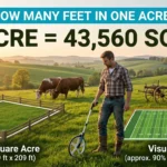 Infographic showing that How Many Feet Are in One Acre? Full Easy Guide to learn