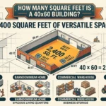 Infographic is showing that How Many Square Feet Is a 40x60 Building