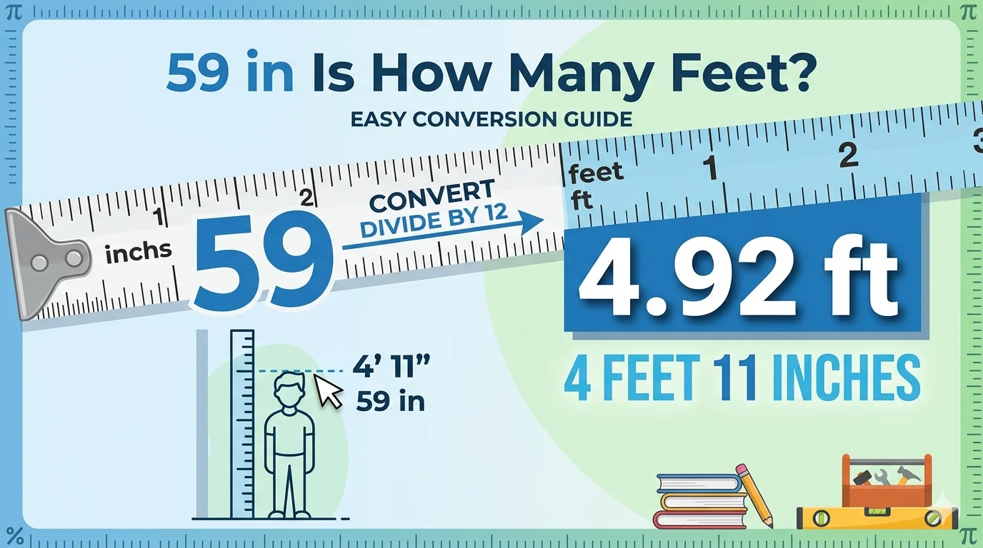 Infographic is showing that. 59 in Is How Many Feet?
