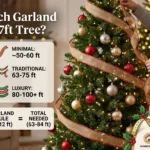 Infographic is showing that How Many Feet of Garland for a 7ft Tree?