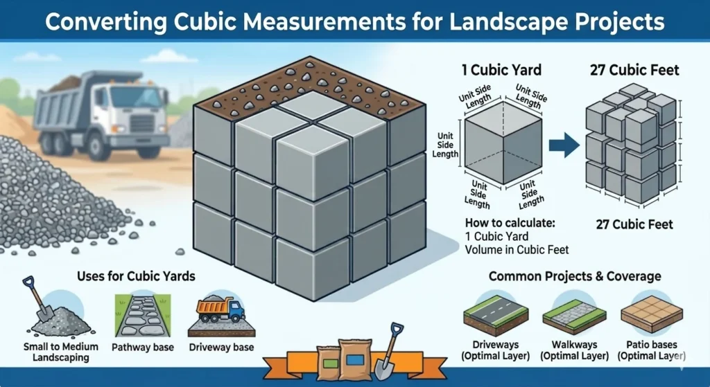 In fographic is showing that How Many Cubic Feet in a Yard of Gravel?