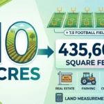 Inographic is showing that How many square feet in 10 acres?