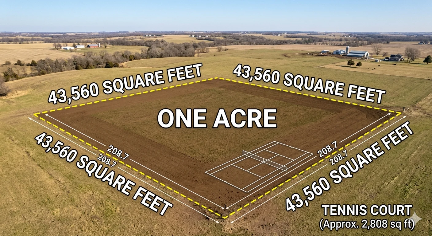 Infographic is showing that.How Many Square Feet Are There in an Acre?
