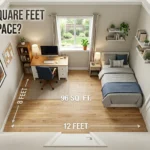 Infographic is showing that How Many Square Feet Is an 8x12 Space?