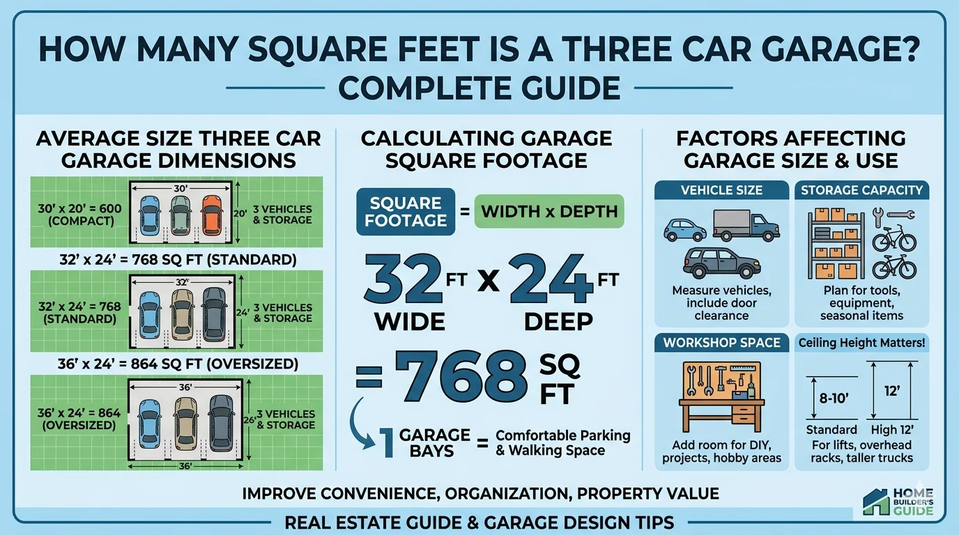 traffic is showing that How Many Square Feet Is a Three Car Garage?