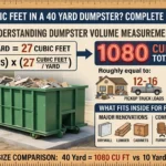 infographic is showing that How Many Cubic Feet in a 40 Yard Dumpster?