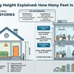 Infographic is showing that How Many Feet Is 1 Story? Building Height Explained
