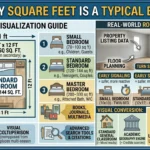 Infographic is showing that bHow Many Square Feet Is a Typical Bedroom?