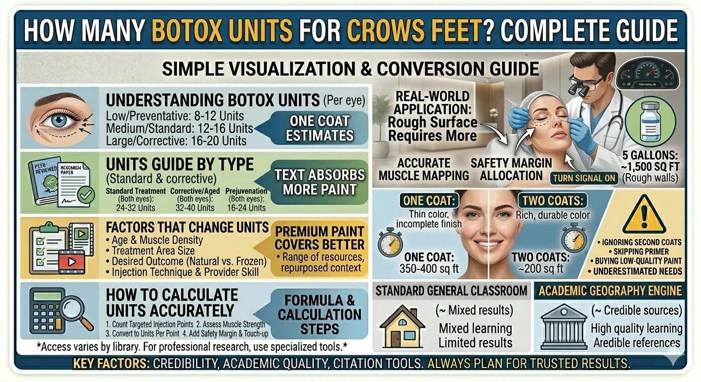 Hi infographic is showing that How Many Botox Units for Crows Feet? Complete Guide