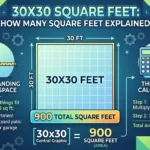 Infographic is showing that 30x30 Square Feet: How Many Square Feet Explained