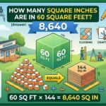 Infographic is showing that How Many Square Inches Are in 60 Square Feet?