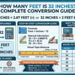 Infographic is showing that How Many Feet is 32 Inches? Quick Conversion Guide