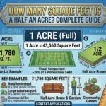 Infographic is showing that How Many Square Feet Is a Half an Acre? Complete Guide