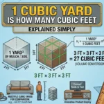 Infographic is showing that 1 Cubic Yard is How Many Cubic Feet Explained Simply