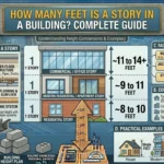 Infographic is showing that How Many Feet Is a Story in a Building? Complete Guide