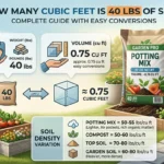 Infographic is showing that How Many Cubic Feet Is 40 lbs of Soil? Easy Guide