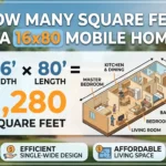Infographic is showing that 16x80 Mobile Home Square Feet Explained (Full Guide)