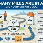Infographic is showing that How Many Miles Are in a Feet? Easy Conversion Guide