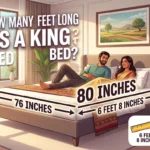 Infographic is showing that How Many Feet Long Is a King Size Bed?
