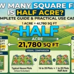 Infographic is showing that How Many Square Feet Is Half Acre? Full Guide