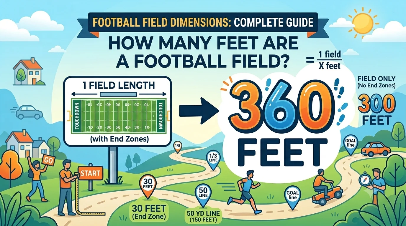 Infographic is showing that How Many Feet Are a Football Field? Complete Guide