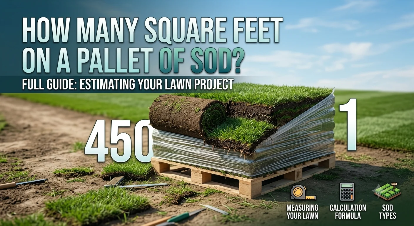 Infographic is showing that How Many Square Feet on a Pallet of Sod? Full Guide