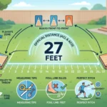 Infographic is showing that How Many Feet Between Cornhole Boards? Official Guide