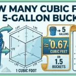 Infographic is showing that How Many Cubic Feet in a Five Gallon Bucket?