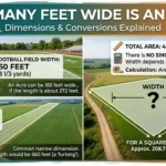 Infographic is showing that how many feet wide is an acre