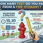 infographic is showing that How Many Feet Do You Park From a Fire Hydrant?