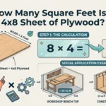 Infographic is showing that How Many Square Feet Is a 4x8 Sheet of Plywood?