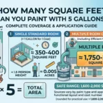 Infographic is showing that How Many Square Feet Can You Paint With 5 Gallons?