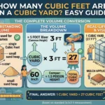 Infographic is showing that How Many Square Feet Are in a Cubic Yard? Easy Guide