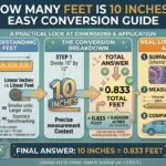 Infographic is showing that How Many Feet Is 10 Inches? Easy Conversion Guide