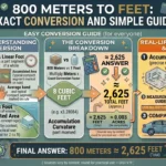 Infographic is showing that How Many Feet Is 800 Meters? Quick & Accurate Answer