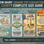 Infographic is showing that How Many Square Feet in a Basketball Court? Complete Size Guide