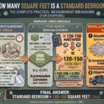 Infographic is showing that How Many Square Feet Is a Standard Bedroom? Size Guide