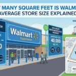 Infographic Is showing that How Many Square Feet Is Walmart? Average Store Size Explained