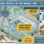 Infographic is showing that How Many People in the World Are 7 Feet Tall?