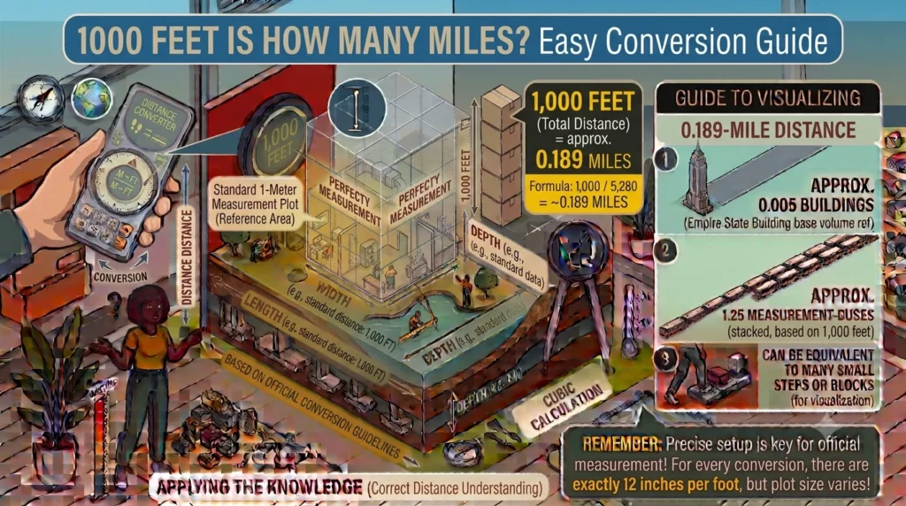 infographic is showing that 1000 Feet Is How Many Miles? Easy Conversion Guide