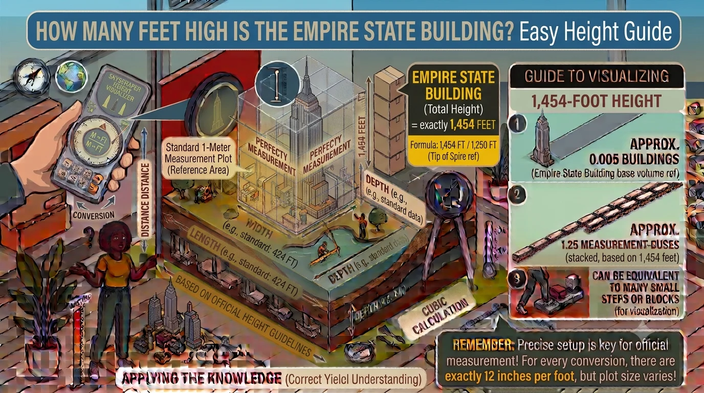 Infographic is showing that How Many Feet High Is the Empire State Building?