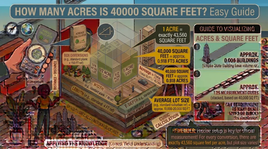 Infographic ensuring that How Many Acres Is 40000 Square Feet? Easy Guide