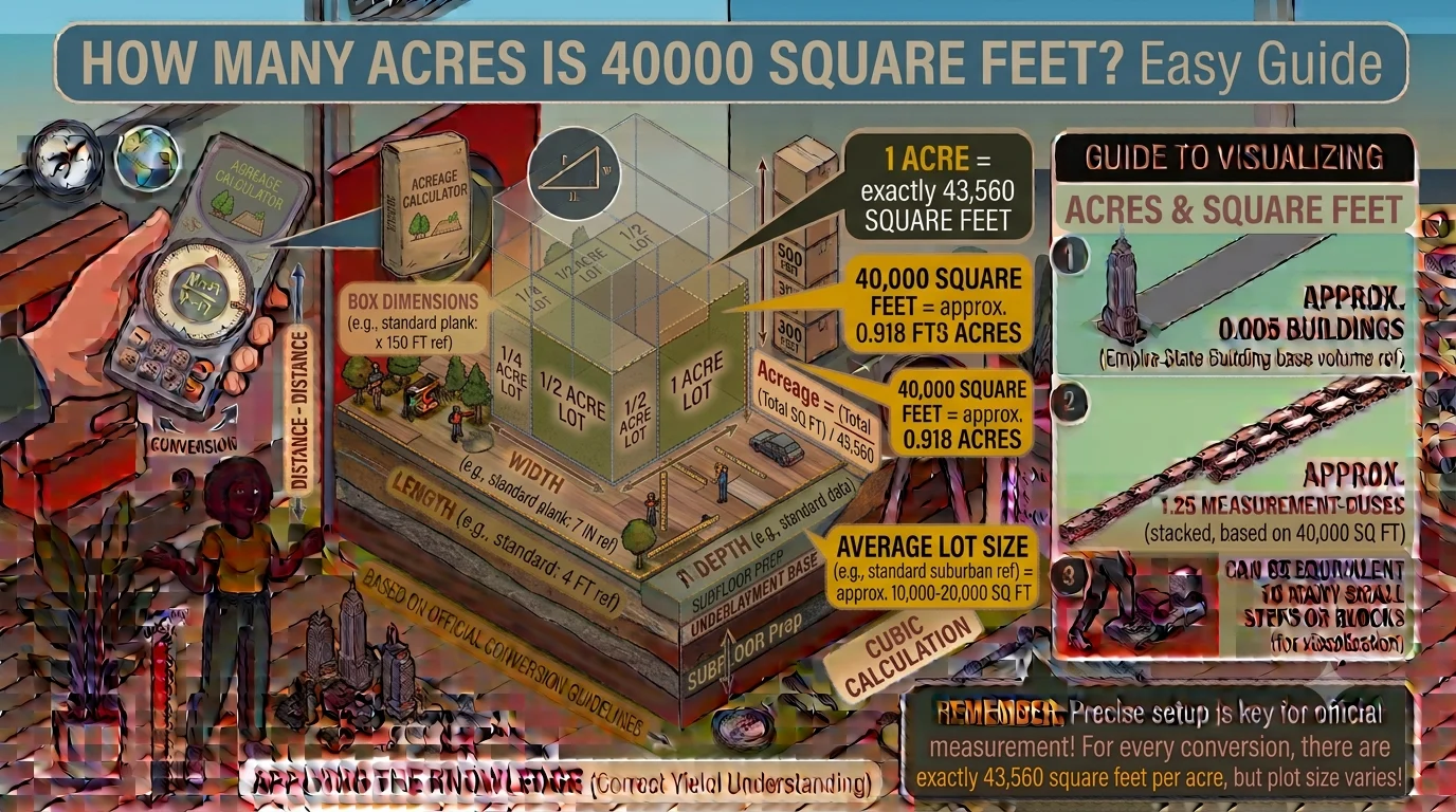 Infographic ensuring that How Many Acres Is 40000 Square Feet? Easy Guide