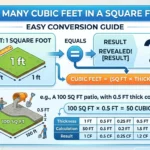 Infographic is showing that How Many Cubic Feet in a Square Foot? Easy Conversion Guide