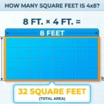 Infographic is showing that How Many Square Feet Is 4x8? Easy Calculation Guide